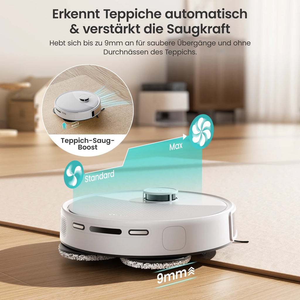 Lefant Robot Dust vacuum cleaner M3L Wipe Vacuum Drying Wipers Automatic Cleaning Dust, 12000 Pa Suction Power DToF Navigation